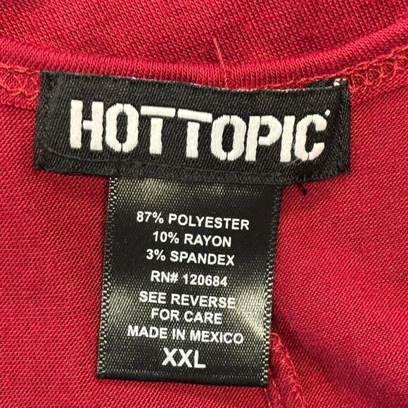 Hot-topic Women's floral skeleton tank top red XXL Halloween Goth - Picture 5 of 6